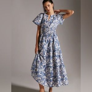 Anthropologie - Somerset Maxi Dress in blue print - size 1X